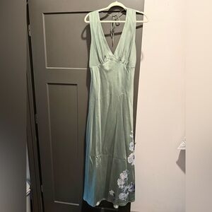 Abercrombie & Fitch Sage Green Satin Dress